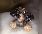Dachshund Little Toes European Bead - Black and Tan Long-Haired Polymer Clay Dog Bead