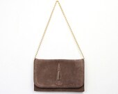 Tear Drop Chocolate Suede Purse