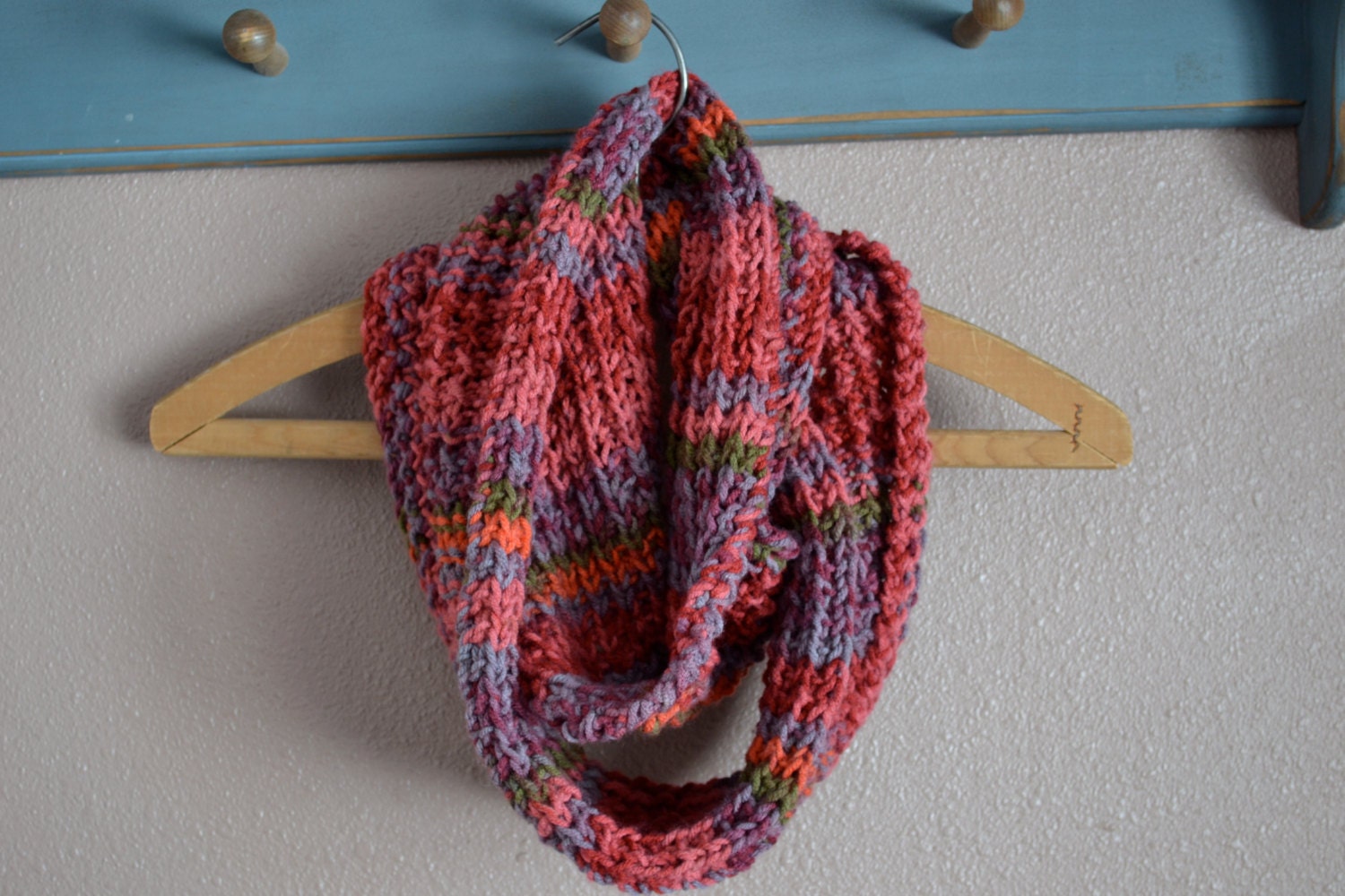 Striped, Textured Cowl Scarf