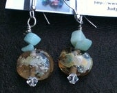 Earthy amazonite and lampwork earrings CGGE SRA