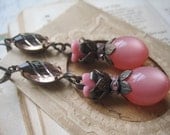 pink vintage assemblage earrings. Music of my Heart