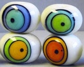 SALE--Vanilla Mod Spots --Handmade Lampwork Beads