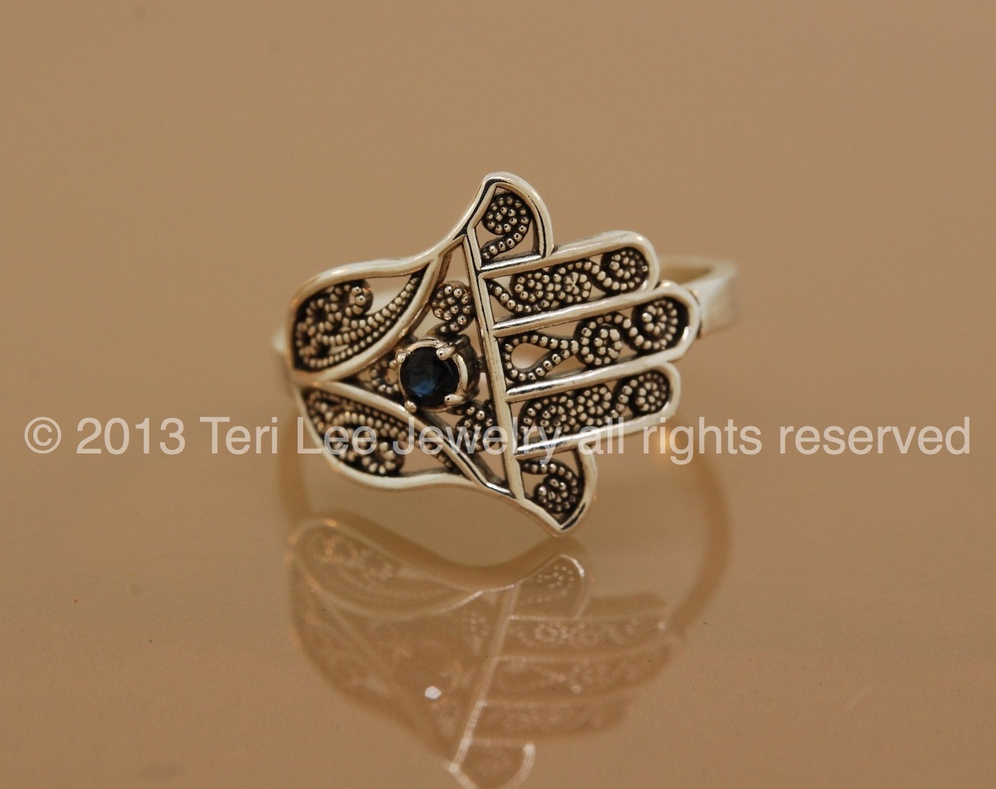 Favorite Filigree Hamsa with Sapphire