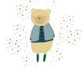 illustration, digital art print, bear art, animals, 8x10, poster, kids art, childrens art, baby gift, nursery artwork - OH BEAR