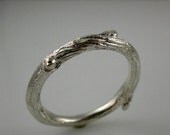 Willow twig ring, bright sterling silver ring, Made to order, your size