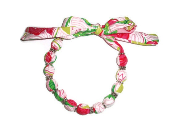 Delta Zeta Sorority Fabric Necklace