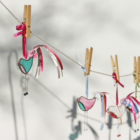 Little Dandy Bird no.69 stained glass bird suncatcher