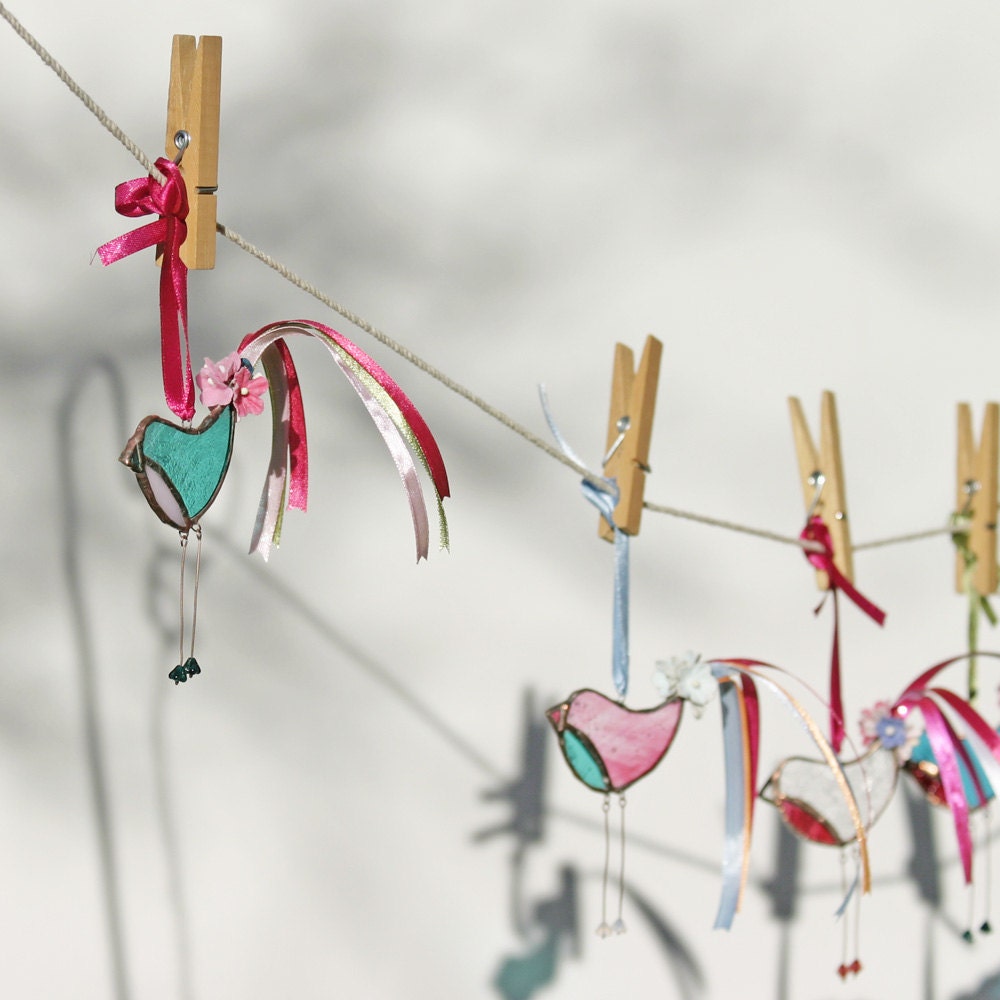 Little Dandy Bird no.69 stained glass bird suncatcher
