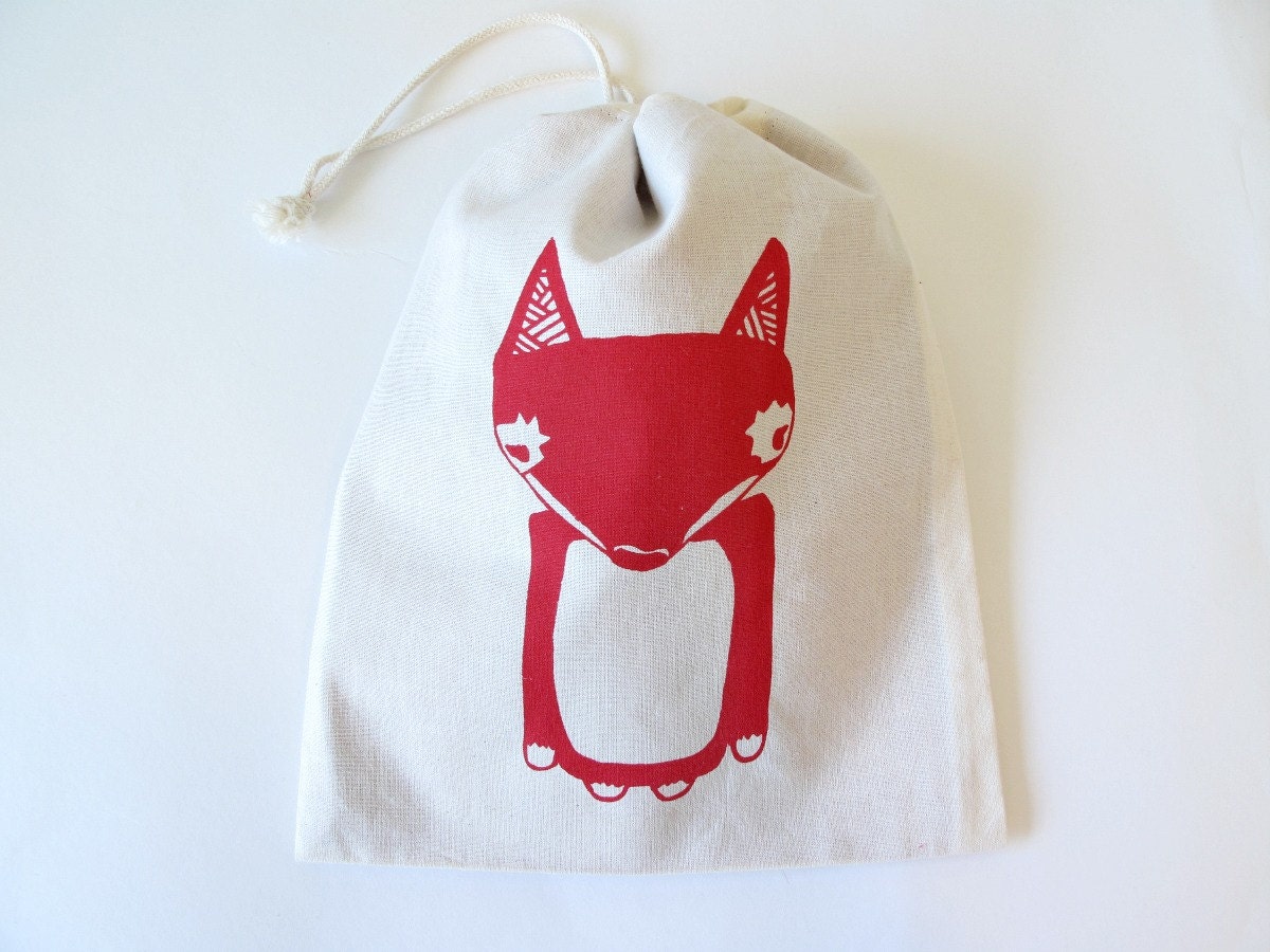 fox diaper pouch, wet bag, baby