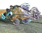 Purple Fish Lampwork Glass Beads, ready to wear ocean artisan pendant necklace, jewelry supplies, diver focal bead, SRA, CGGE, tt team
