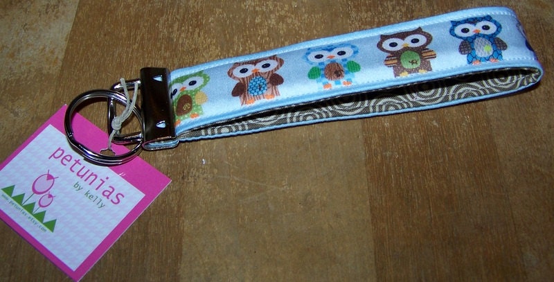 PETUNIAS' Key Fob - keyfob key chain purse accessories fabric gift wristlet