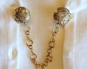 Gold Button a Cardigan Clasp