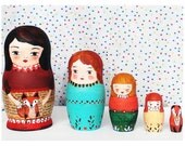 Fox Muniecas nesting dolls - OOAK