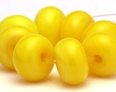 Handmade Lampwork Spacer Beads Lemon Zest Yellow SRA