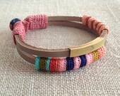 statement metal and cotton cuff