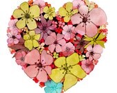 Floral Heart Yellow - Fine Art Print - Illustration