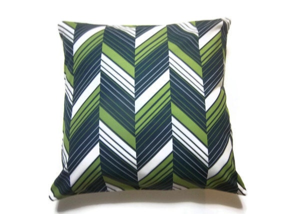 Two Olive Green Navy Blue White Pillow Covers Damask Design Decorative Toss Throw Accent 18 inch Pillow Covers
