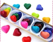 Kids' HEART CRAYONS - Coloring Party Favors - Set of Fifteen (15) - Eco-Friendly Toys in Assorted Colors - Free Gift Box