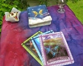 Violet Flame Hand-Dyed Silk Altar Cloth - Protect Tarot Decks, Altar Table, Pagan Ritual Tools, Wicca, Magick