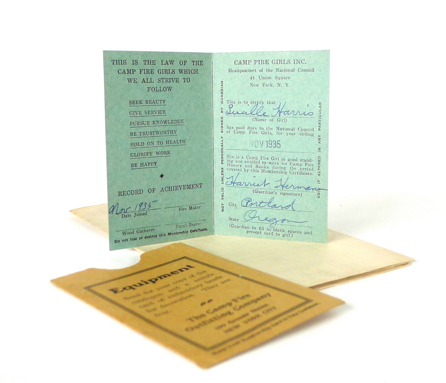 Camp Fire Girls 1930s Paper Ephemera