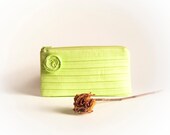 Summer Wedding bridal Clutch purse Pleated Clutch Cosmetic clutch Neon Apple green Rose Bridesmaid Gift Idea by Lolos
