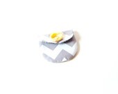 Bridesmaid Gift Idea clutch fabric wallet coin clutch purse bridal wedding pouch grey white chevron yellow rose by Lolos