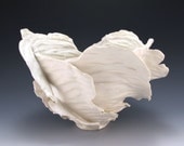 White and Cream Organic Bowl Form- Windswept Series