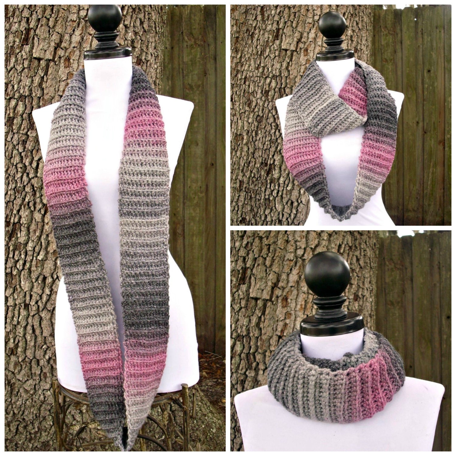 Instant Download Crochet PATTERN PDF - Crochet Cowl Scarf - The Ribbed Infinity Scarf