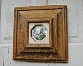 Reclaimed Wood Franed Mirror, Antique Wood Framed Octagonal Mirror