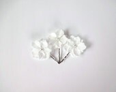 3 Ivory Small Bridal  Flowers Hair Pins