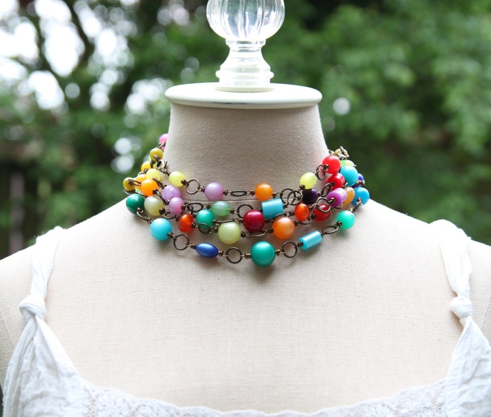 happy beads . a soul mantra necklace for layering