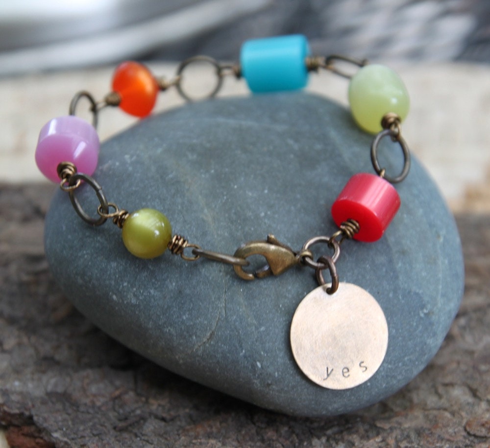 happiness for your wrist with your custom word . a soul mantra vintage moonglow bracelet