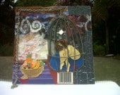 Original Mixed Media Collage - mental entrapment - found objects on canvas board