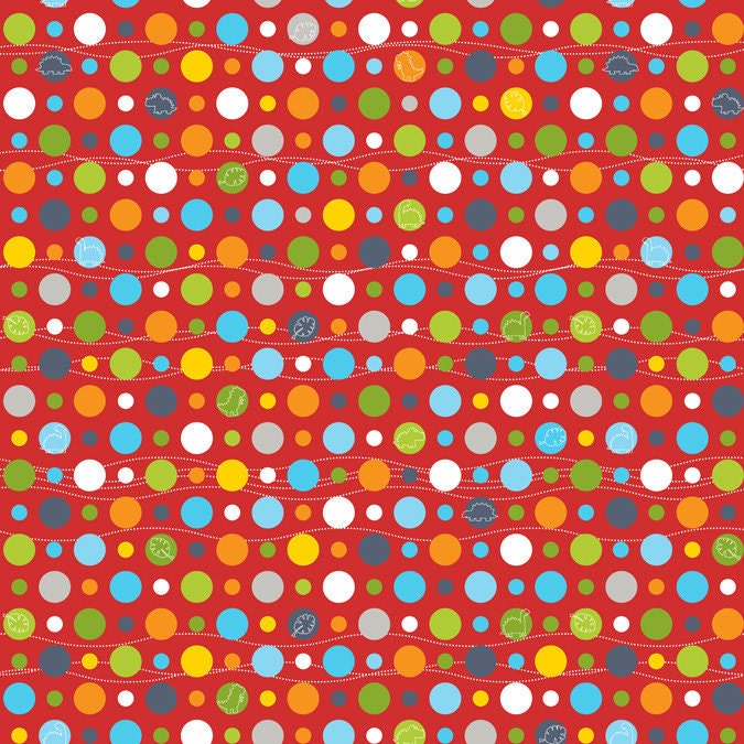 1 Yard of Little Yellow Bicycle - Babysaurus by Blend Fabrics - Dots