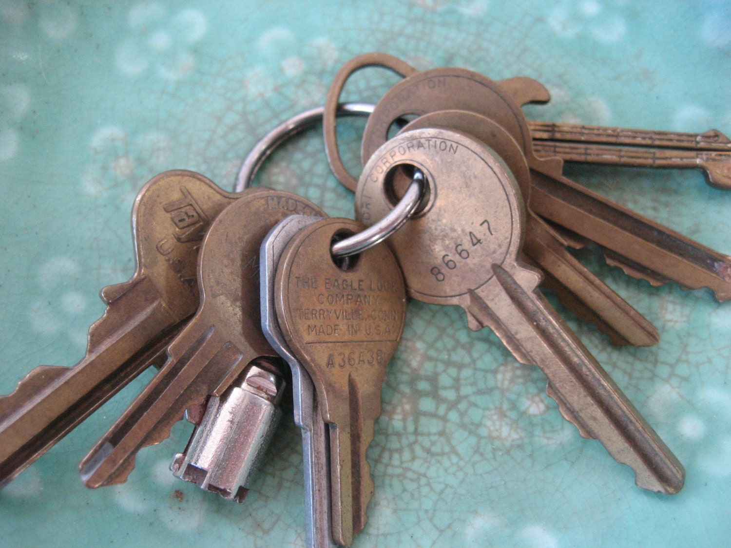 Set of brass keys