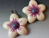 Ceramic Flower Charms - Earring Pair