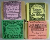 EARTHY  Collection  of Goat Milk Soap, handmade patchouli soap, eucalyptus soap, handmade sandalwood soap
