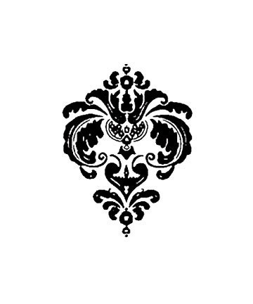 damask large rubber stamp