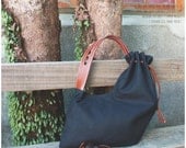 SALE 30% off (Coupon code - Marchsale) QUOTE Canvas N leather Saddle bag -- Black