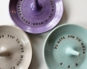 Personalized Ring Dish, Ring Bowl, Wheelthrown Pottery, Made to Order for You