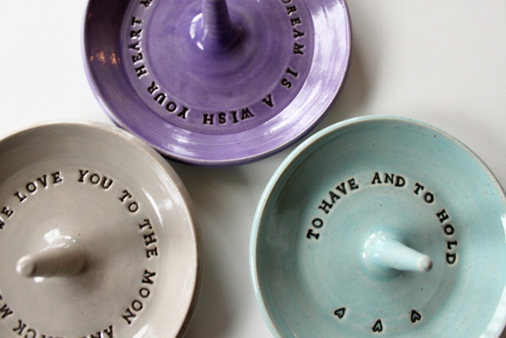 Personalized Ring Dish, Ring Bowl, Wheelthrown Pottery, Made to Order for You
