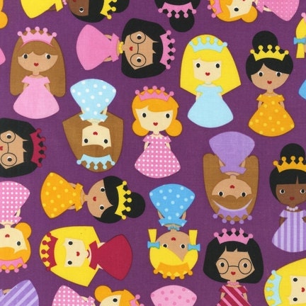 NEW Ann Kelle, Girl Friends, Princess Friends Purple Jewel Fabric - By the Yard