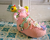 Vintage Baby Shoe Easter Spring Decoration