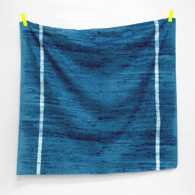 Nani Iro HERRING BONE pencil Japanese Fabric - ocean - blue and white