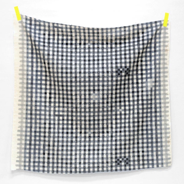 Nani Iro PAINTING CHECK Japanese Fabric - black and grey