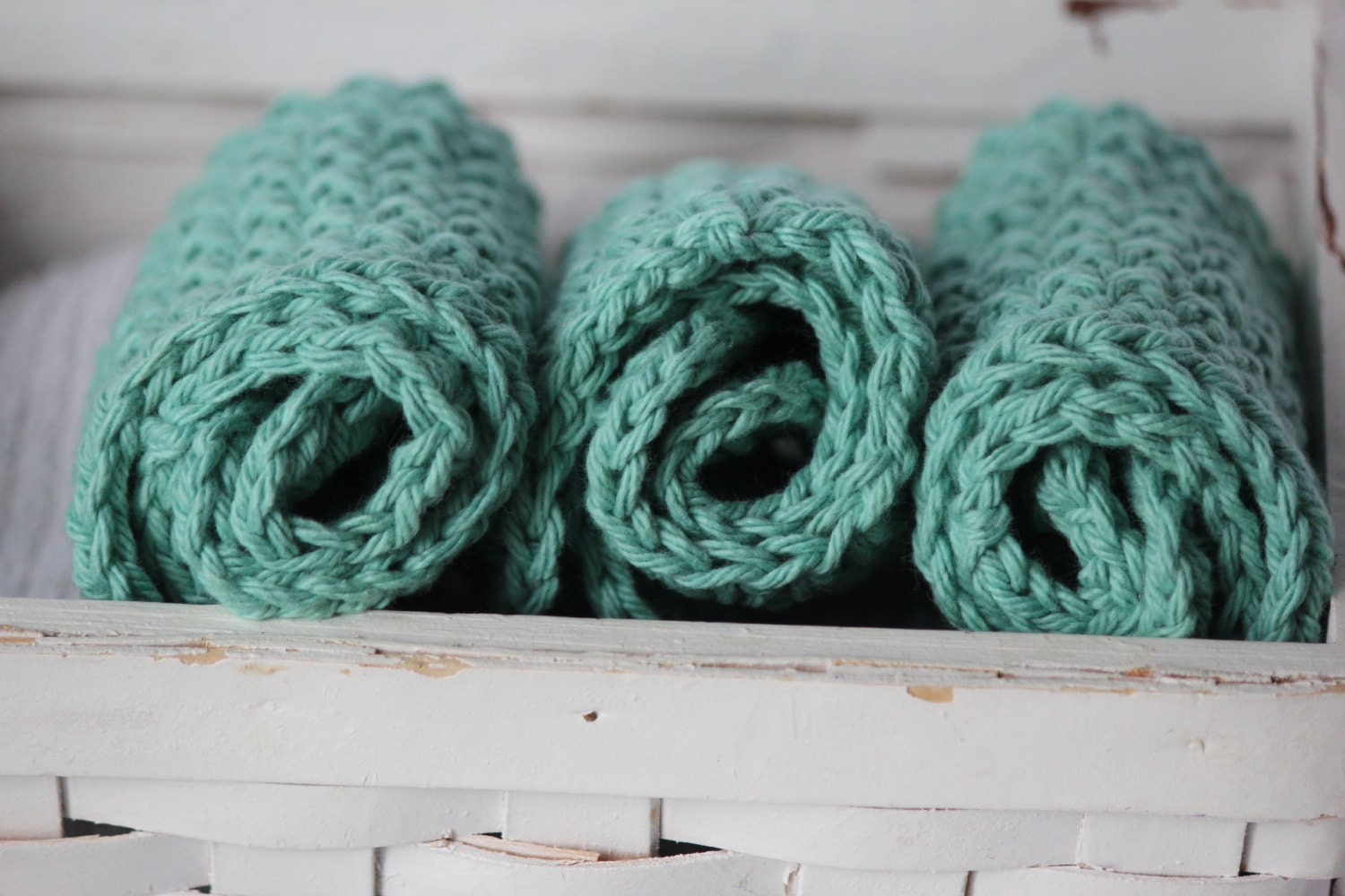 3 duck egg blue  seaspray  cotton dishcloths perfect for summer