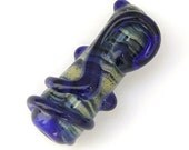SALE: Organic Style Focal with Cobalt Blue and Silver - Handmade Lampwork Bead (1)