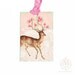 Deer gift tags, Love, pink, roses, Shabby Chic, lace doily, mint green, valentine, woodland