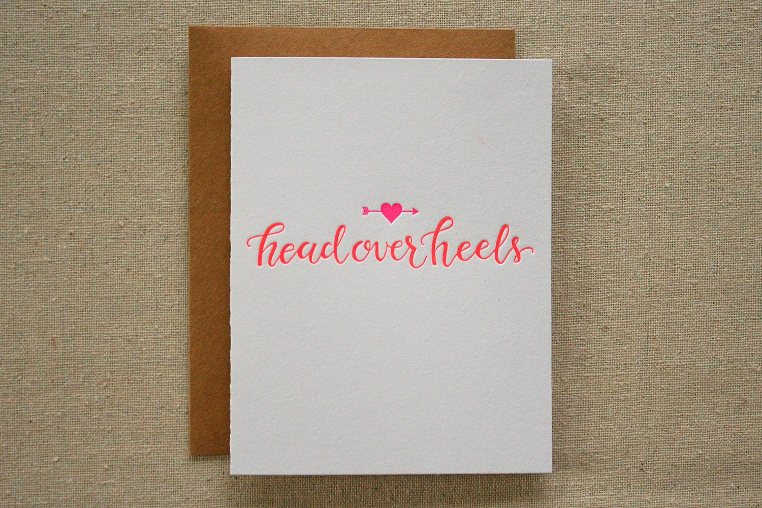 Head Over Heels Letterpress Card