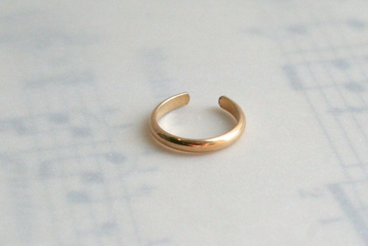 14K Yellow Gold Filled Half Round Ear Cuff Faux Piercing